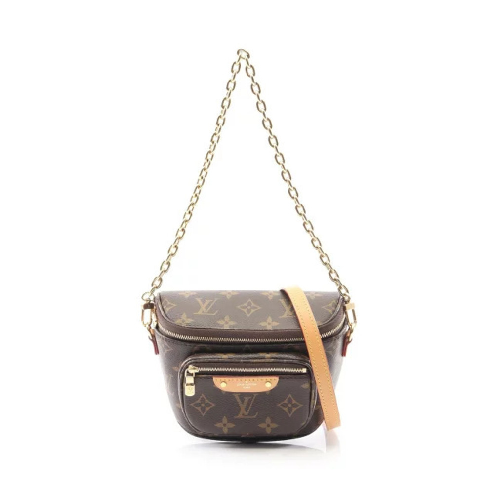 Louis Vuitton Bum Bag Handbag Canvas Leather Monogram Brown